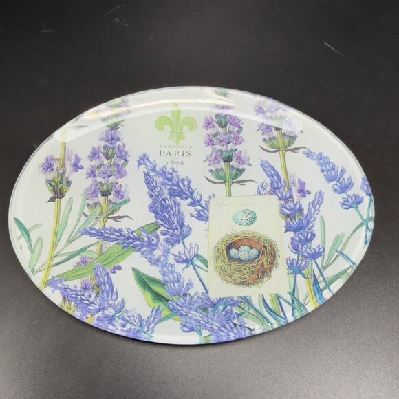 Michel Design Works Lavender Paris Bird Nest Eggs Trinket Dish Vanity Glass Dish - Picture 10 of 11